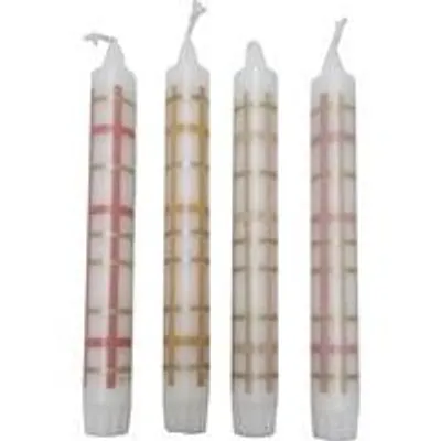 Productafbeelding van Cactussenmotieven op stabiele kaarsen – karpatroon – 4 stuks – 19 cm