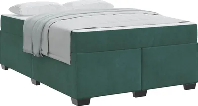Immagine prodotto di vidaXL Struttura letto con materasso verde scuro 160 x 200 cm tessuto