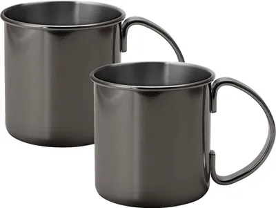 Produktbild von ECHTWERK Moscow Mule Becher Set 2tlg aus Edelstahl, 480 ml, , Farbe:Schwarz