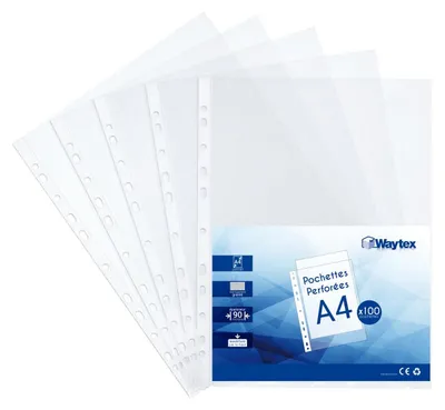 Zdjęcie produktu dla Waytex 931306, przezroczyste okładki na dokumenty A4, faktura, 90 mikronów, 100 sztuk