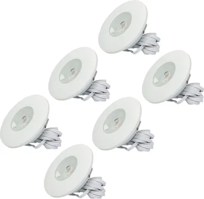 Produktbild von hoftronic LED Einbaustrahler Pavo 3W 2700K IP44 Weiß 6er Set