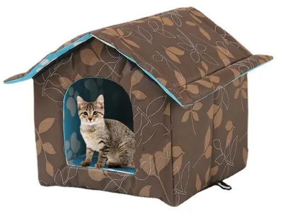 Immagine prodotto di Cuccia per gatti da esterno, resistente alle intemperie invernali, impermeabile, colore marrone, dimensioni 40x38x35 cm