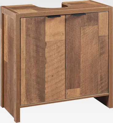 Produktbild von Waschbeckenunterschrank Namsskogan Badezimmerschrank Badunterschrank mit 2 Türen Waschtischunterschrank 60x60x30cm Walnussoptik