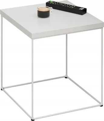 Obrázok produktu pre Kvadratický konferenčný stolík 40x40x43 Loft Biela+Biela lesklá