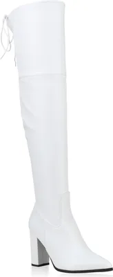Produktbild von Giralin Damen Stiefel Overknees Leicht Gefütterte Boots High Heels 832121, Farbe: Weiß PU, Größe: 40