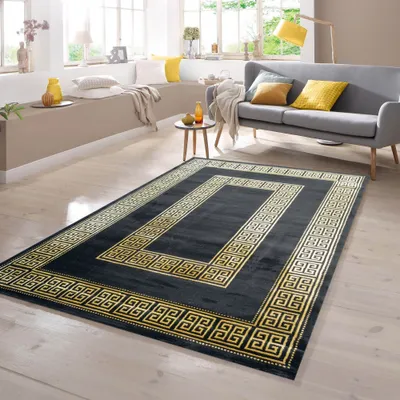 Immagine prodotto di Tappeto con bordo classico nero e oro - Dimensioni: 160 x 230 cm