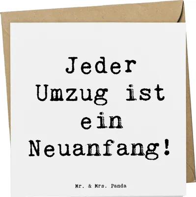 Produktbild von Mr. & Mrs. Panda Klappkarte Spruch Umzug Neuanfang - Weiß - Geschenk, Vertrauem, Zuversicht, Mutmacher, Grußkarte, doppelkarte, handgefertigte Produkte, Inspiration