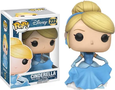 A Funko Pop! vinyl figure of Cinderella in its packaging and displayed next to it.
