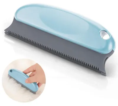 Produktbild von Tierhaarentferner – Katzen- und Hundehaare – Fusselbürste – Fellbürste – Gummibürste für Tierhaare – Für Kleidung, Möbel, Auto, Teppich – Blau
