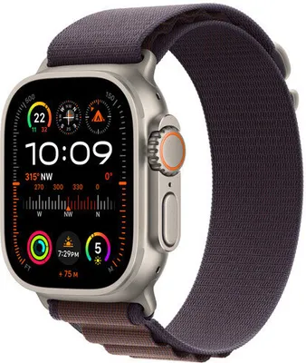 Obrázek produktu pro Apple MT5N3ZM/A, Kapela, Chytré hodinky, Indigo, Apple, Watch Ultra, Recyklovaný polyester, Elastan, Titanová