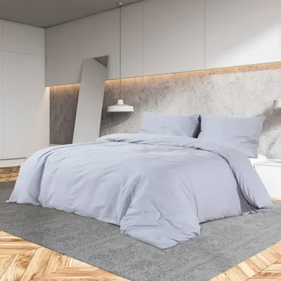 Immagine prodotto di The Living Store Set di biancheria da letto grigio 200x200 cm in cotone