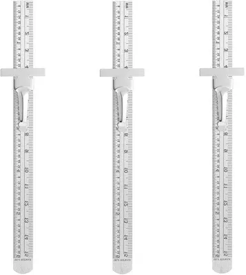 Image de Lot de 3 règles de 6 pouces avec clips amovibles pour les architectes, le bureau et l'école