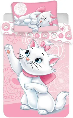 Productafbeelding van Marie Aristocats babybeddengoedset, roze, 100 x 135 cm + 40 x 60 cm, 100% katoen