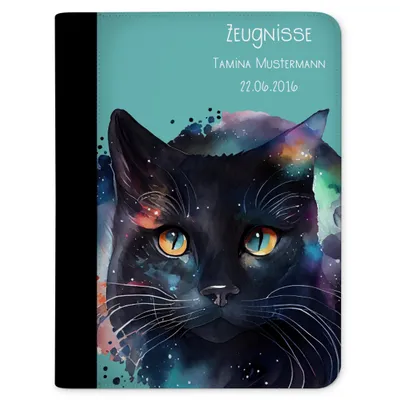 Produktbild von Zeugnismappe, Dokumentenmappe, Ordner A4, Katze schwarz