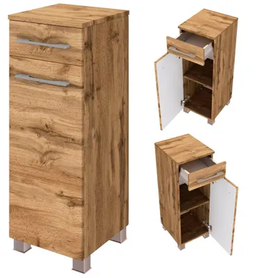 Produktbild von Badmöbel Unterschrank LOUNY-03, Wotaneiche Nb., B/H/T: ca. 30/79/35 cm