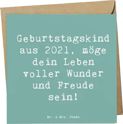 Produktbild von Mr. & Mrs. Panda Grußkarte Spruch 2021 Geburtstag - Meeresbrise - Geschenk, doppelkarte, Ermutigung, Alter, Geburtstagsgruß, Jubiläum, Klappkarte, feiern, anlasskarte