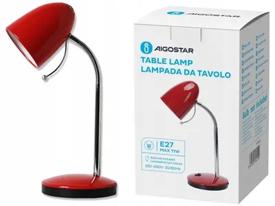 Produktbild von Aigostar Klassische Metall Schreibtischlampe Vintage Rot E27