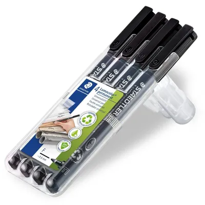 Produktbild von STAEDTLER Lumocolor 318 - Marker - permanent - Schwarz - 0.6 mm - fein (Packung mit 4)