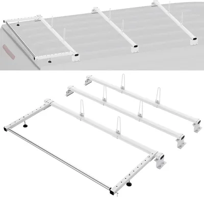 Produktbild von VEVOR Anhängerleiterträger 3 Stk. Querstangen Leiterdachträger 1422 mm, Dachleiterträger mit Hochleistung aus Stahl, 90 kg Tragkraft pro Stange Leiterträger