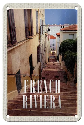 Produktbild von Blechschild Reise 12x18cm French Riviera Architektur Geschenk Schild