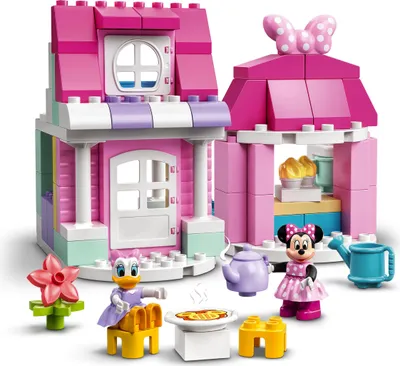 Produktbild von LEGO 10942 DUPLO Disney Minnies Haus mit Café, Minnie Mouse Spielzeug zum Bauen ab 2 Jahren, Kinderspielzeug mit Puppenhaus