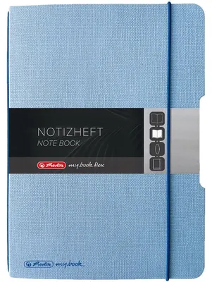 Produktbild von Herlitz Notizheft flex A6 40 Bl. LeinenoptikMix hellbl.