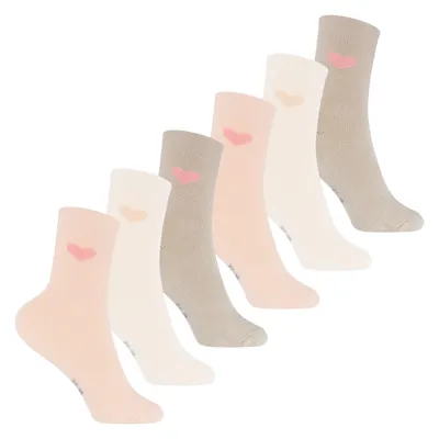 Produktbild von Footstar Frotteesocken für Kinder mit Motiv (6 Paar) Warme Socken mit Thermoeffekt - Herzmotiv