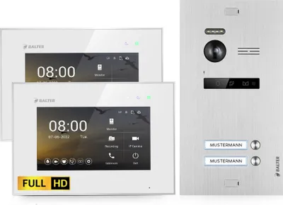 Produktbild von HD Video Türsprechanlage für 2 Familienhaus, 2 x Monitor, Balter EVO HD