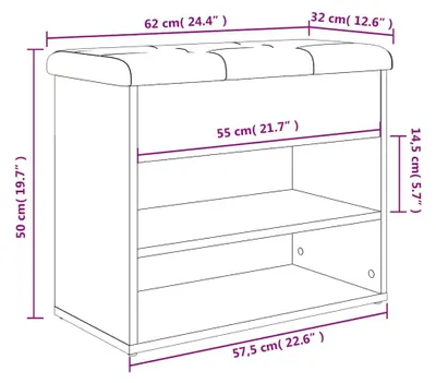 Obrázok produktu pre vidaXL Lavica na topánky biela 62 x 32 x 50 cm Materiál na báze dreva