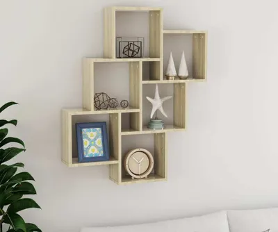 Image de The Living Store Étagère cubique Chêne Sonoma 78x15x93 cm Matériau dérivé du bois