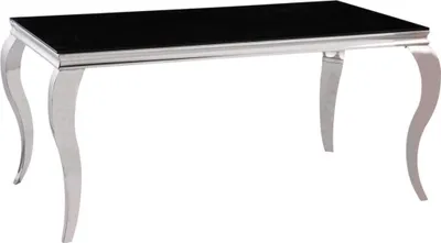 Produktbild von HOOZ Esstisch 180cm Gestell verchromt Glas in 4 verschiedenen Farben schwarz
