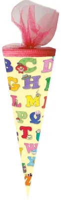 Produktbild von Nestler Schultüte Tüllv. 50 cm rund ABC