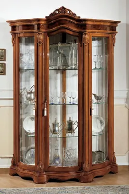 Produktbild von Vitrinen Glas Schrank Vitrine Wohnzimmer Holz Anrichte Italienische Möbel Regal