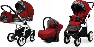 Produktbild von BabyLux® Alu Way | 3in1 Kinderwagen Set | Optical Chili | Kombikinderwagen | Kinderwagenset | Bu