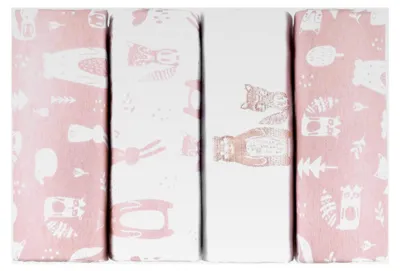 Produktbild von Molton Spucktücher - 4er Pack - 70x70cm - 100% Baumwolle - 100 - Rosa