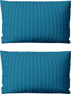 Produktbild von 2 teilig Kissenbezüge 40x80 cm Mikrofaser Premium Damast Gestreift, Petrol
