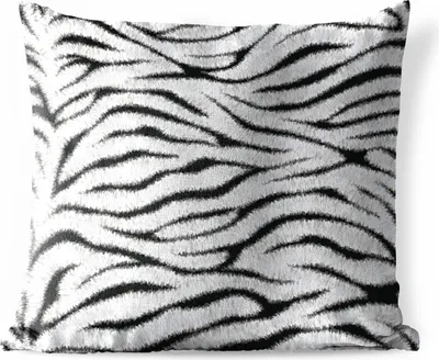 Produktbild von MuchoWow® Outdoor Kissen - Tiermuster - Zebra - Weiß - 50x50 cm - Wetterfest - Lounge Kissen - Komfortabel - Kissen mit Bild
