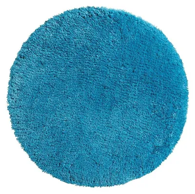 Runde Hochflor-Badematte Ø 90 cm, Mikrofaser, waschbar, Petrol