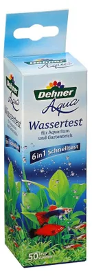 Obrázek produktu pro Dehner Aqua – test vody pro akvária a jezírka, rychlotest 6 v 1, 50 testovacích proužků