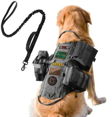 Produktbild von AIWAI Taktisches Hundegeschirr mit Taschen, Hundegeschirr für große und mittelgr