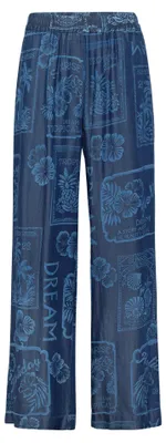 Produktbild von Rabe Lyocell Hose Dunkelblau Gr. 38 mit weitem Schnitt, Allover-Print, Komfortbund und Eingrifftaschen