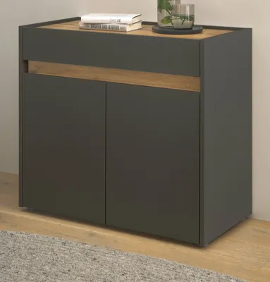 Produktbild von Kommode Center matt grau und Wotan Eiche, Büro Container 80 x 70 cm