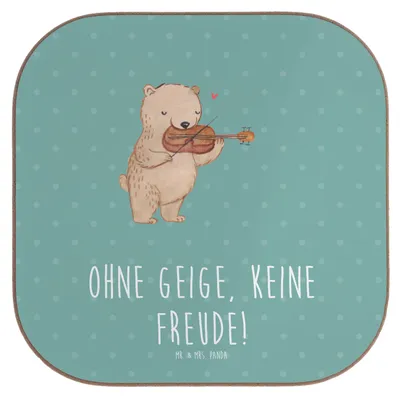 Produktbild von Mr. & Mrs. Panda Untersetzer für Gläser Geige Freude - Meeresbrise - Geschenk, Instrument, Musik, Folklore, Orchester, Lernen, Kammermusik, Tischschoner, Musiker, Violine