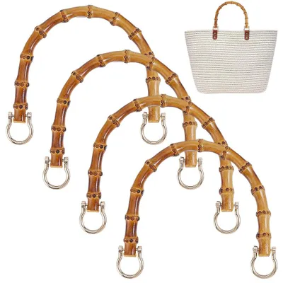 4er-Set Bambus-Handgriffe U-Form, 15 x 10,9 x 1,4 cm, gold