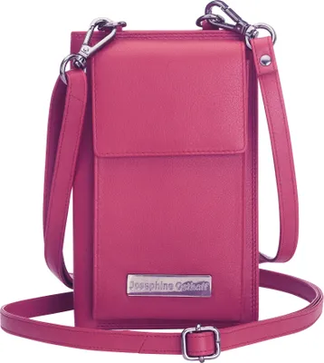 Produktbild von Josephine Osthoff Handy Umhängetasche mit Geldbörse, handgemacht aus 100% Echtleder, Clutch für Damen, RFID Schutz, Crossbody Schultergurt, 12 Kartenfächer