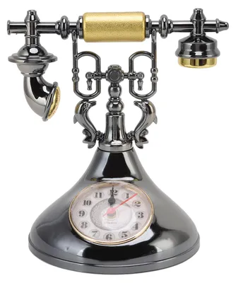 Produktbild von Vintage-Telefonwecker, einzigartig, elegant, genaue Uhrzeit, Nachttischdekoration für Zuhause, Café, Büro, YF020 1