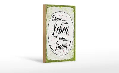 Produktbild von Holzschild  träume nicht dein Leben lebe Traum, 18x12 cm, Holzschilder Spruch Glück Weisheit