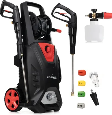 Produktbild von Lehmann Profi Hochdruckreiniger 3000 W mit Induktionsmotor, Ansaugfunktion, 492 l/h Fördermenge, 12 Meter Schlauch, inkl. Reinigungsmittelbehälter
