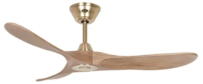 Immagine prodotto di Ventilatore da soffitto a risparmio energetico con telecomando Eco Genuino 122 cm Ottone opaco / Rovere medio