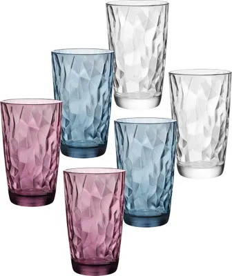 Produktbild von Longdrink Gläser 47cl Diamond farblich sortiert - 6 Stück